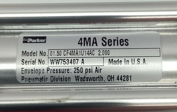 Parker 01.50-CF4MA1U14AC2.000 Double-Acting Cylinder 1-1/2" Bore, 2" Stroke