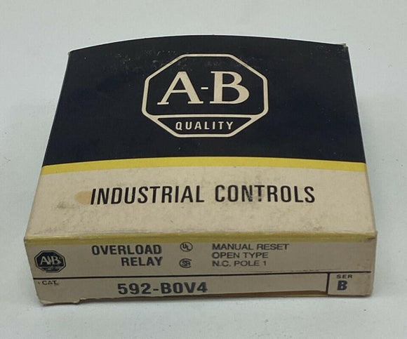 Allen Bradley 592-B0V4 Overload Relay 1-Pole, N.C., Manual Reset, Open Type