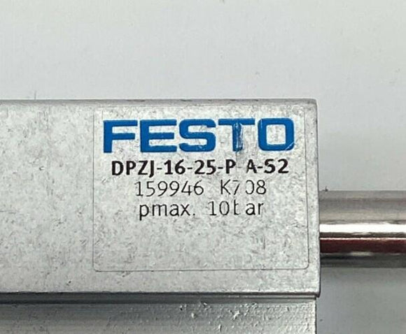 Festo DPZJ-16-25-P-A-S2 / 159946 DBL-Acting Twin Cylinder 16mm Bore, 25mm Stroke