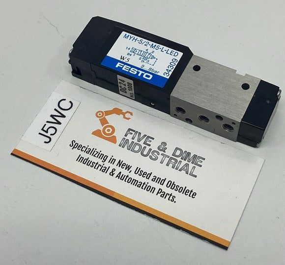 Festo MYH-5/2-M5-L-LED / 34309 Pneumatic Valve, 24VDC Solenoid 2-8 Bar