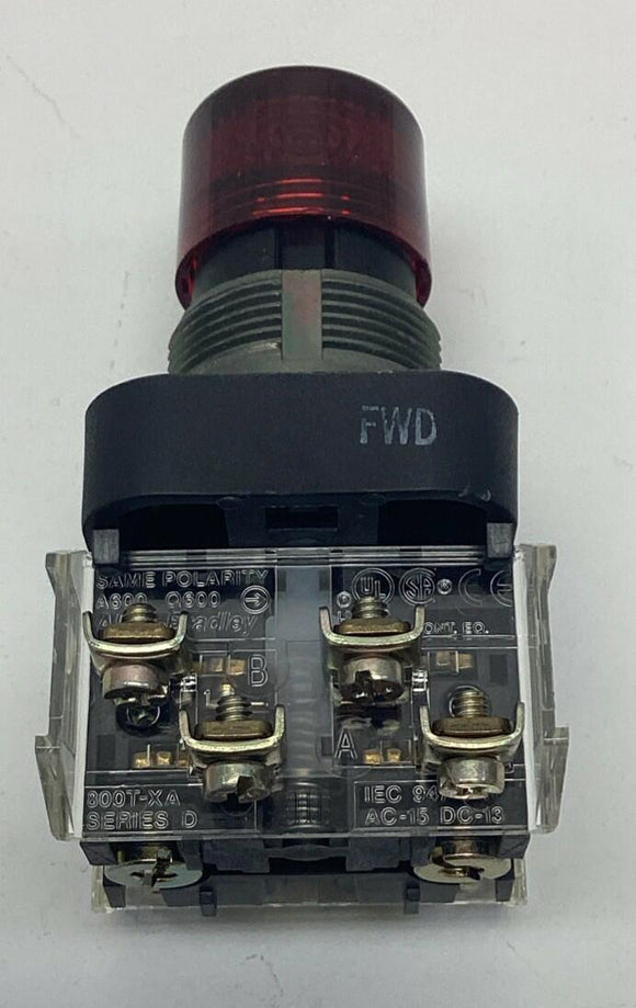 Allen Bradley 800T-QA24R Red Illuminated Push Button 24V AC/DC
