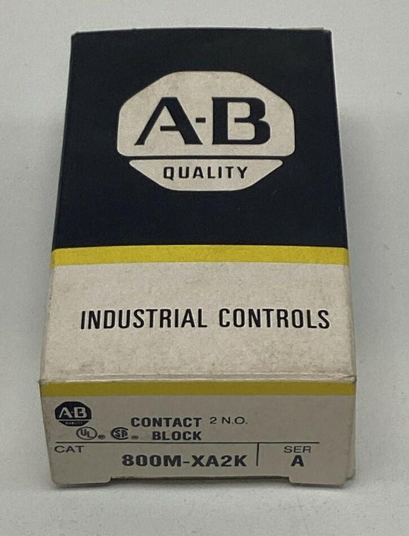 Allen Bradley 800M-XA2K Ser. A. 2-N.O. Contact Block