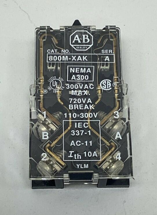 Allen Bradley 1492-N25 Contact Block 1-N.O. , 1-N.C.