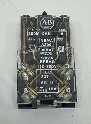 Allen Bradley 1492-N25 Contact Block 1-N.O. , 1-N.C. - 0