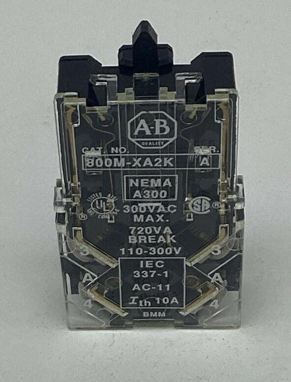 Allen Bradley 800M-XA2K Ser. A. 2-N.O. Contact Block