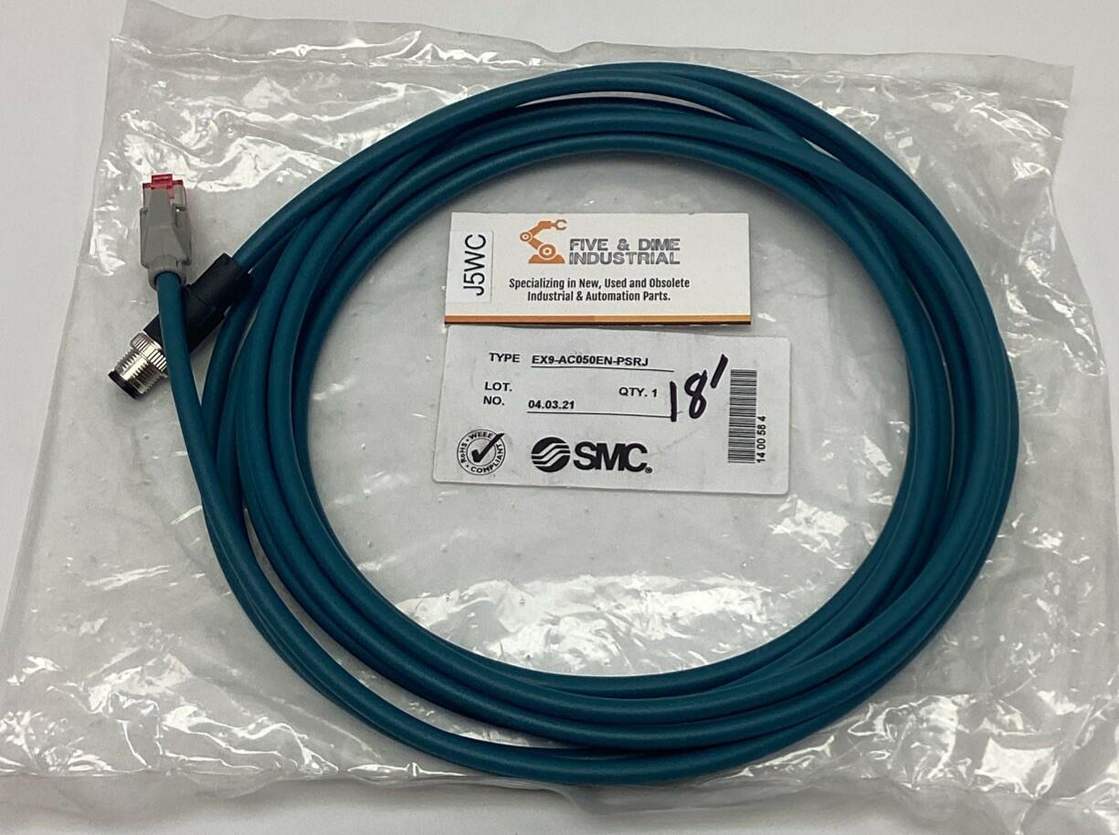 Smc Cable SMC EX9-AC050EN-PSRJ Communication Cable for Ethernet Fieldbus, M12, R ...