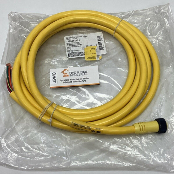 Brad Connectivity 1300061171 5-Pole Single End Female to Pigtail Cordset, 12FT