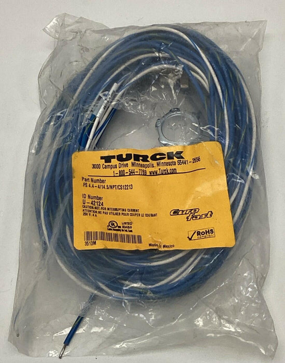 Turck FS4.4-4/14.5/NPT/CS12213 4-Pole Eurofast Single End Receptacle U-42124