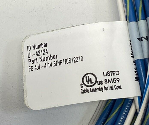 Turck FS4.4-4/14.5/NPT/CS12213 4-Pole Eurofast Single End Receptacle U-42124