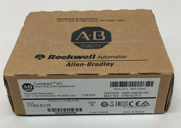 Allen Bradley 1769-ECR Ser A Compact I/O Right End Cap Factory Sealed