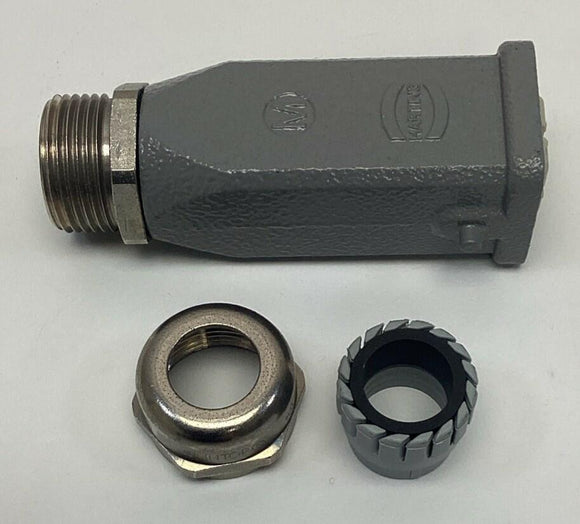 Harting HAN-3A-F Female 4-Pole Connector w/ Die Cast Hood w/ M20 Gland