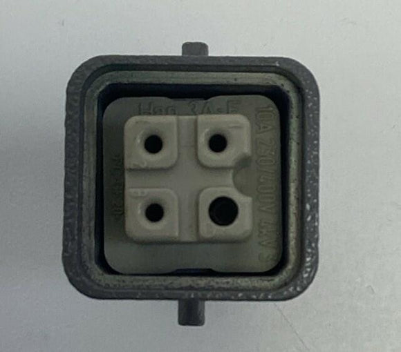 Harting HAN-3A-F Female 4-Pole Connector w/ Die Cast Hood w/ M20 Gland