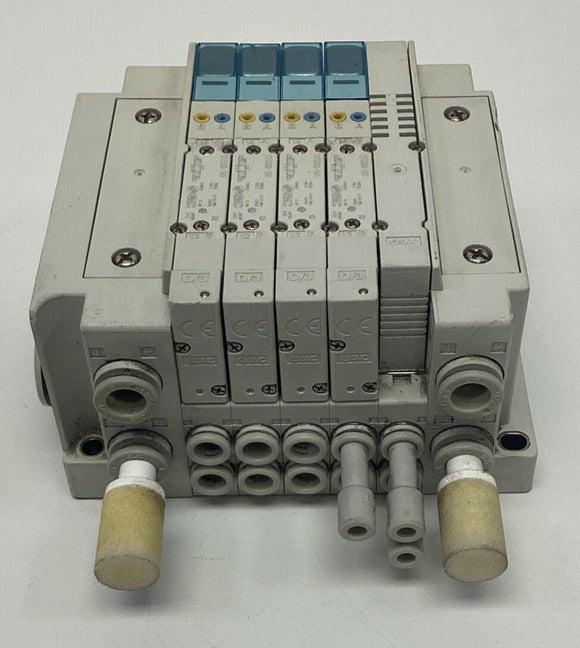 SMC SY3300-5U1 4-Bank Pneumatic Valve Manifold 24VDC Coil