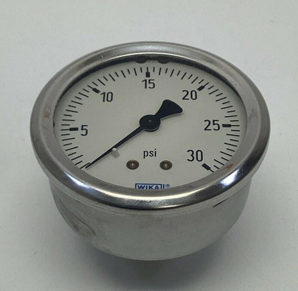 Wika 9767193 2-1/2" 30 PSI Gauge, 1/4" NPT Center Rear 213.53 Glycerin Filled
