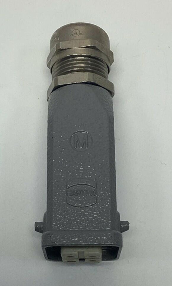 Harting HAN-3A-F Female 4-Pole Connector w/ Die Cast Hood w/ M20 Gland