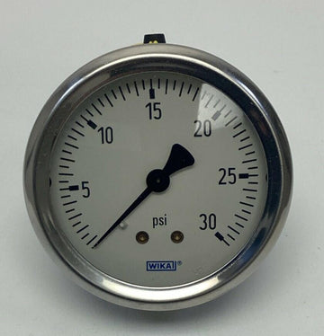 Wika 9767193 2-1/2" 30 PSI Gauge, 1/4" NPT Center Rear 213.53 Glycerin Filled - 0