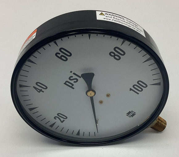 Ametek USG 005554A 4-1/2" 100 PSI Gauge, Brass 1/4" NPT Lower