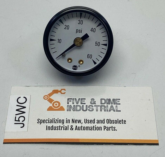 Ametek USG 166321 1-1/2" 60 PSI Gauge Brass 1/8" NPT Center Rear