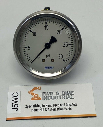 Wika 9767193 2-1/2" 30 PSI Gauge, 1/4" NPT Center Rear 213.53 Glycerin Filled