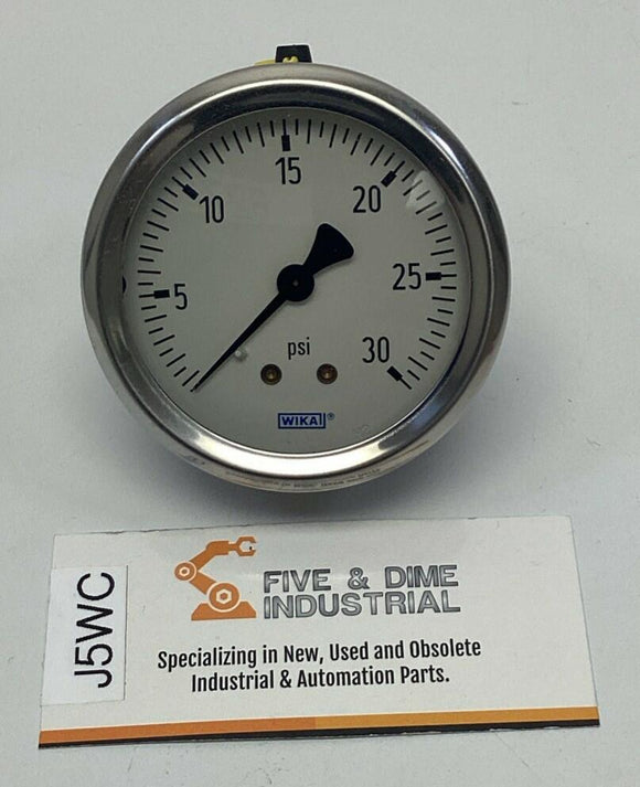 Wika 9767193 2-1/2" 30 PSI Gauge, 1/4" NPT Center Rear 213.53 Glycerin Filled