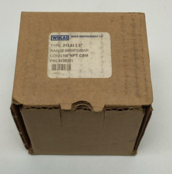 Wika 4238291 2-1/2" Gauge 6000 PSI 1/4" NPT Center Rear 213.53 Glycerin Filled
