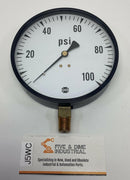 Ametek USG 005554A 4-1/2" 100 PSI Gauge, Brass 1/4" NPT Lower-1
