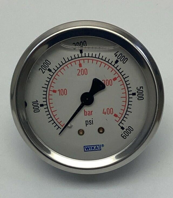 Wika 4238291 2-1/2" Gauge 6000 PSI 1/4" NPT Center Rear 213.53 Glycerin Filled