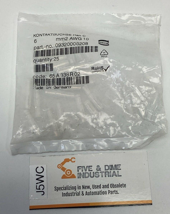 Harting 09320006208 Crimp Contact 10 AWG Silver (25 Pack)