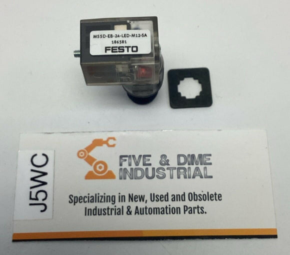 Festo MSSD-EB-24-LED-M12-SA / 186581 Solenoid Plug to M12 3-Pin