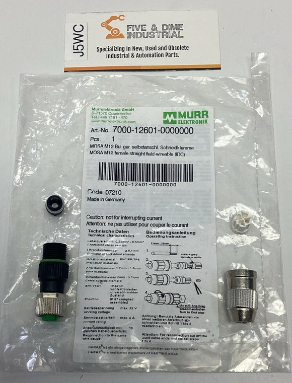 Murr 7000-12601-0000000 M12 4-Pin Female Axial Field Connector