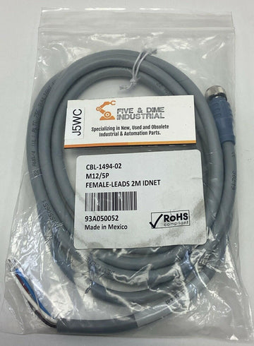 Datalogic CBL-1494-02 M12, 5-Pole Shielded Single End Cable 2-Meters