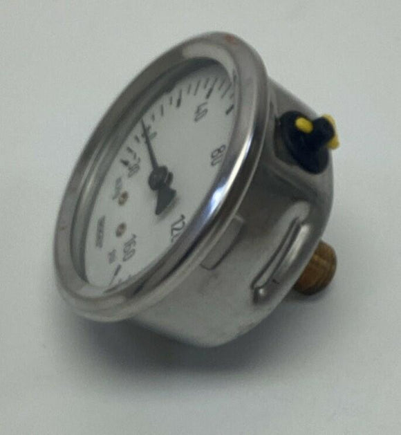 Wika 4270801 2-1/2" -30INHG- 160 PSI Gauge Brass 1/4" NPT Center Back Middle