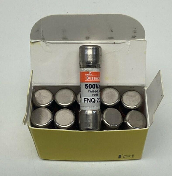 Bussmann FNQ-20 20A Time Delay Tron Fuse 500VAC, FNQ20 (Pack of 10)