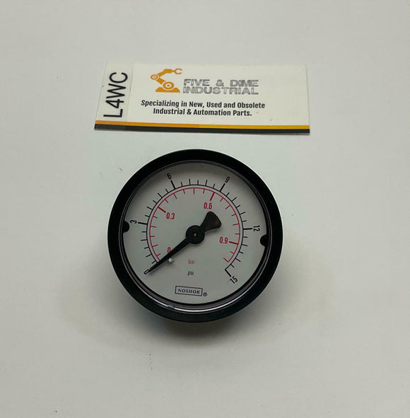 Noshok  20-110-15 Psi/ KPA-DMC  2'' 15 Psi ABS Plastic Gauge 1/8 Npt Rear