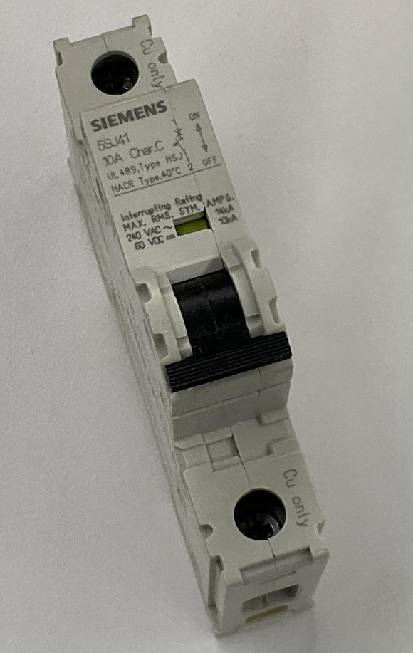 Siemens New 5SJ4110-7HG40 10 Amp Type HSJ Circuit Breaker Din Mount