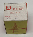 Ohmite 0156 500 ohm Rheostat Model H, 25-Watt-6