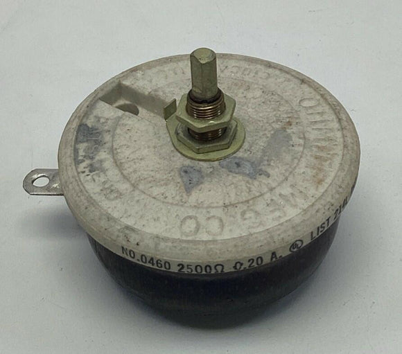 Ohmite 0460 2500 Ohm Rheostat Model K, 100 Watt