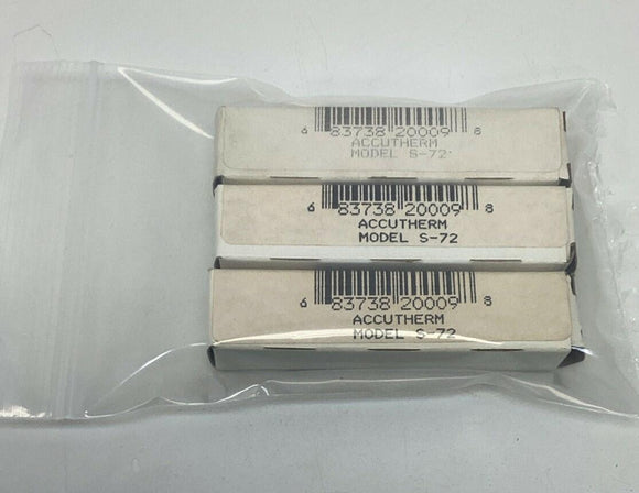 Accutherm S-72 Single Stage Temperature Sensor 72°F (Lot of 3)