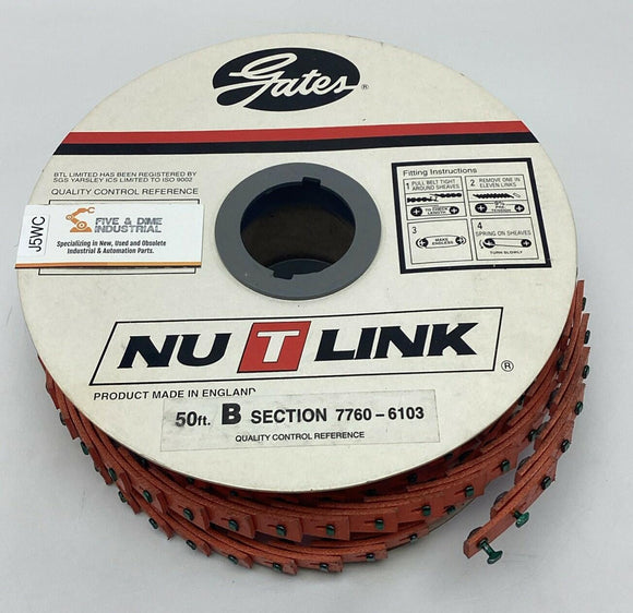 Gates 7760-6103 NU-T-LINK B Section Belting 50ft Roll
