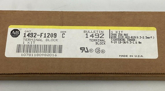 Allen Bradley 1492-F1209 Ser. C Terminal Block Kit 300V, 25-Amp Max