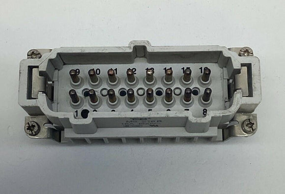 Thomas & Betts MS-216B 16-Pin Rectangular Hood Insert Male, Screw Terminals