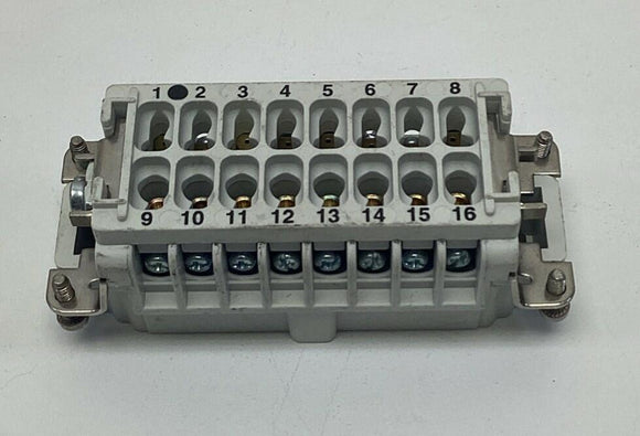 Thomas & Betts MS-216B 16-Pin Rectangular Hood Insert Male, Screw Terminals