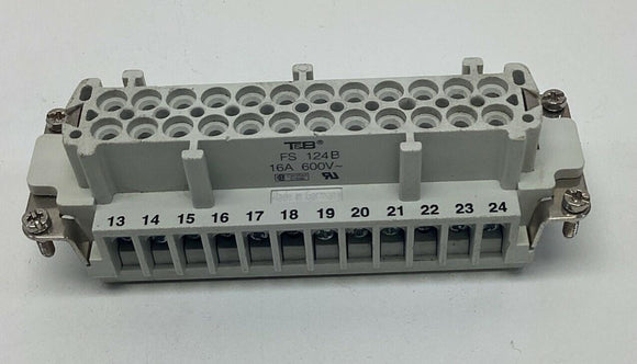 Thomas & Betts FS-124B 24-Pin Female Connector Insert, 16A 600VAC