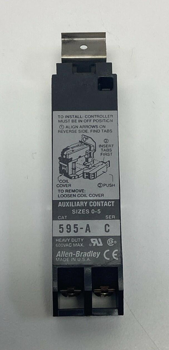 Allen Bradley 595-A Auxiliary Contact 1-N.O. for NEMA Size 0-5 NIB