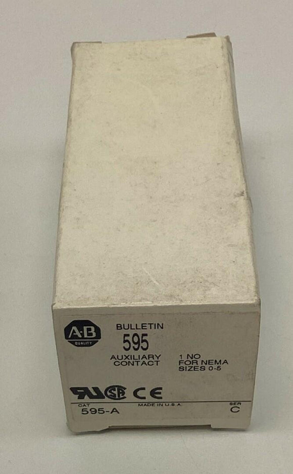 Allen Bradley 595-A Auxiliary Contact 1-N.O. for NEMA Size 0-5 NIB