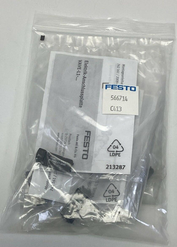 Festo VAVE-L1-1VH2-LP / 566714 Electrical Sub-base 12-24VDC (Lot of 5)