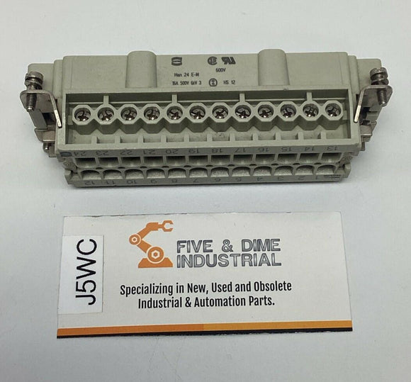 Harting HAN-24-E-M 24-Pin Male Connector Insert Screw Terminals