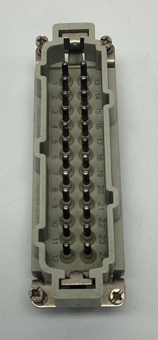 Harting HAN-24-E-M 24-Pin Male Connector Insert Screw Terminals