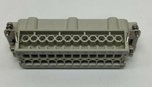 Harting HAN-24-E-M 24-Pin Male Connector Insert Screw Terminals