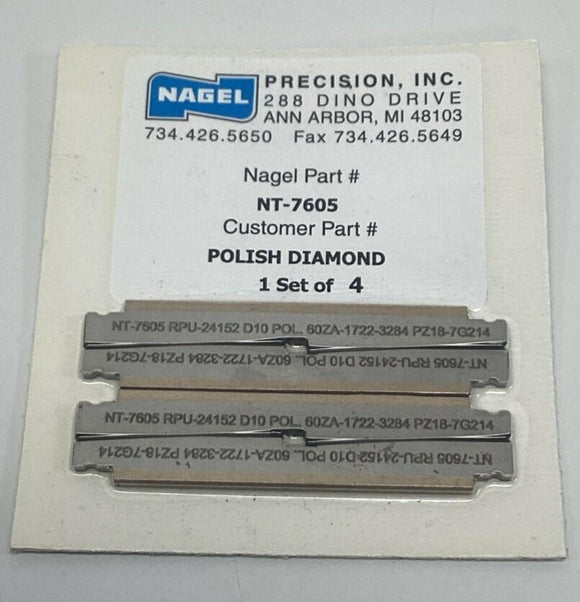 Nagel Precision NT-7605 Polish Diamond Honing Blade (Set of 4)